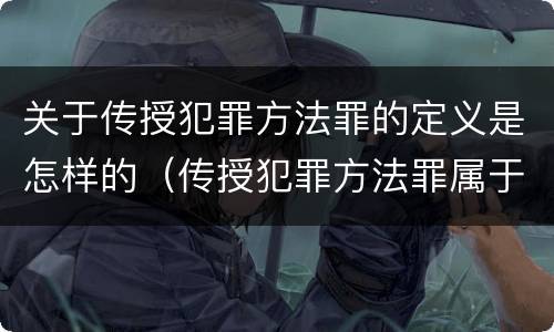 关于传授犯罪方法罪的定义是怎样的（传授犯罪方法罪属于什么）