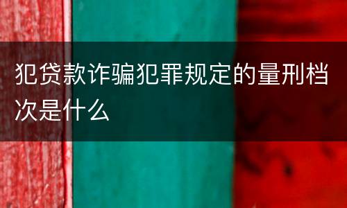 犯贷款诈骗犯罪规定的量刑档次是什么