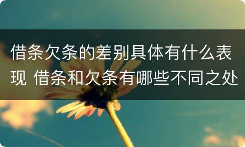 借条欠条的差别具体有什么表现 借条和欠条有哪些不同之处