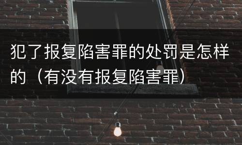 犯了报复陷害罪的处罚是怎样的（有没有报复陷害罪）