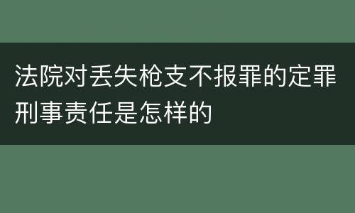 法院对丢失枪支不报罪的定罪刑事责任是怎样的