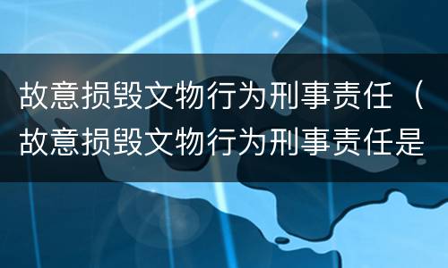 故意损毁文物行为刑事责任（故意损毁文物行为刑事责任是什么）
