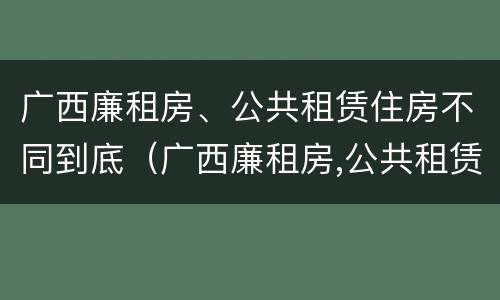 广西廉租房、公共租赁住房不同到底（广西廉租房,公共租赁住房不同到底怎么办）