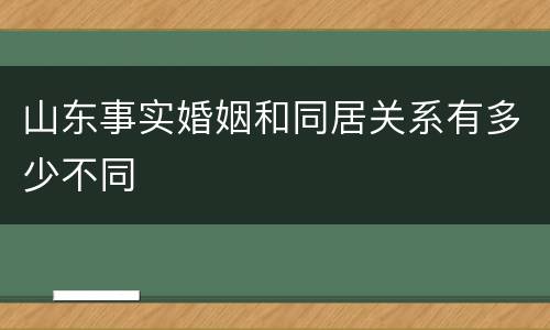 山东事实婚姻和同居关系有多少不同