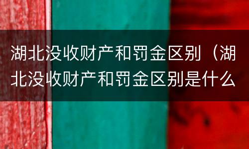 湖北没收财产和罚金区别（湖北没收财产和罚金区别是什么）