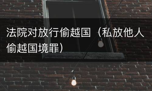 法院对放行偷越国（私放他人偷越国境罪）
