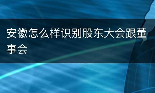 安徽怎么样识别股东大会跟董事会
