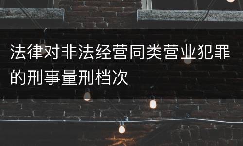 法律对非法经营同类营业犯罪的刑事量刑档次