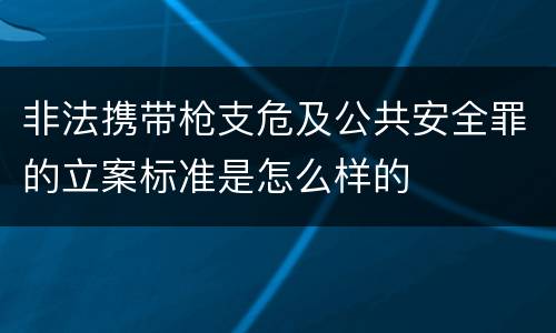 非法携带枪支危及公共安全罪的立案标准是怎么样的