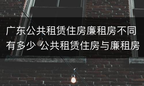 广东公共租赁住房廉租房不同有多少 公共租赁住房与廉租房的区别