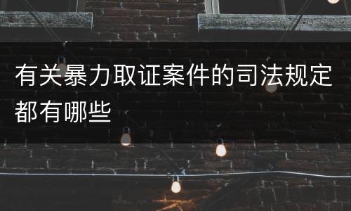 有关暴力取证案件的司法规定都有哪些