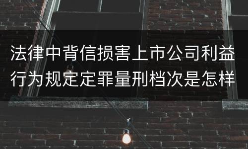 法律中背信损害上市公司利益行为规定定罪量刑档次是怎样
