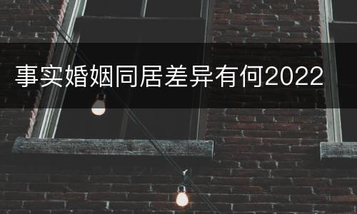 事实婚姻同居差异有何2022