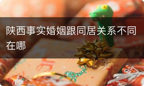 陕西事实婚姻跟同居关系不同在哪