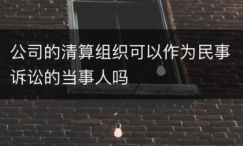 公司的清算组织可以作为民事诉讼的当事人吗