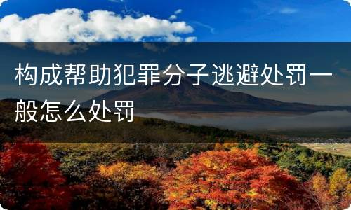 构成帮助犯罪分子逃避处罚一般怎么处罚