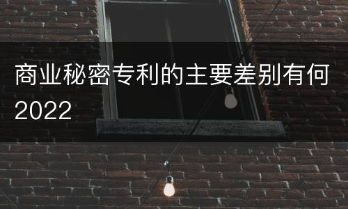 商业秘密专利的主要差别有何2022