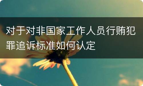 对于对非国家工作人员行贿犯罪追诉标准如何认定