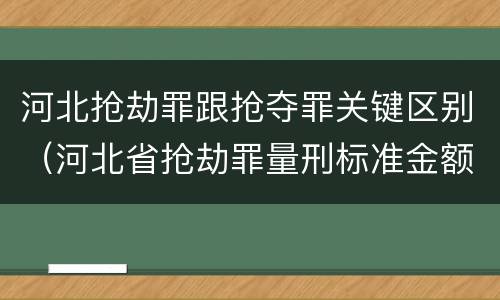 河北抢劫罪跟抢夺罪关键区别（河北省抢劫罪量刑标准金额）