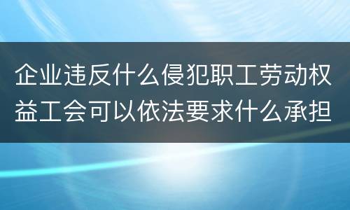 企业违反什么侵犯职工劳动权益工会可以依法要求什么承担责任