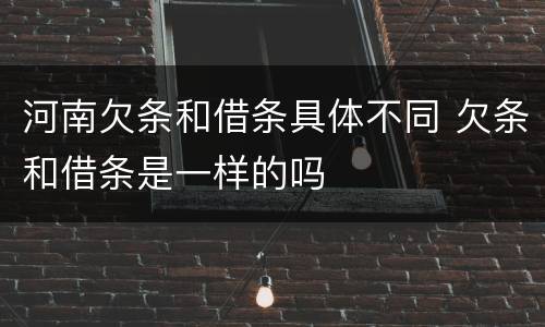 河南欠条和借条具体不同 欠条和借条是一样的吗