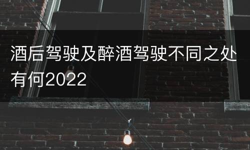 酒后驾驶及醉酒驾驶不同之处有何2022