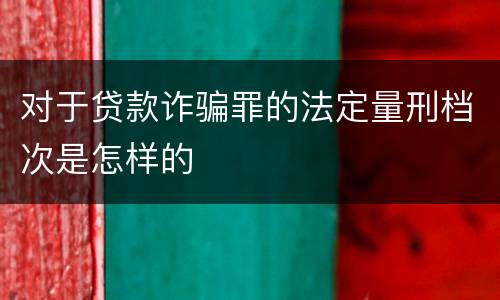 对于贷款诈骗罪的法定量刑档次是怎样的