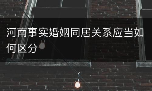 河南事实婚姻同居关系应当如何区分