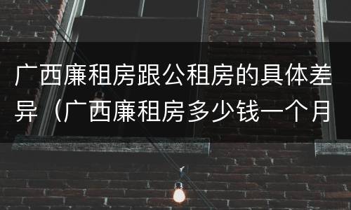 广西廉租房跟公租房的具体差异（广西廉租房多少钱一个月）