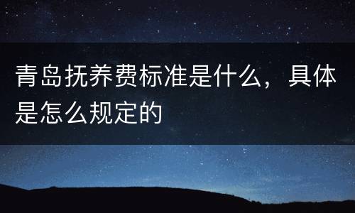 青岛抚养费标准是什么，具体是怎么规定的