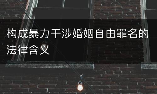 构成暴力干涉婚姻自由罪名的法律含义
