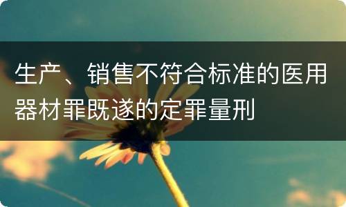 生产、销售不符合标准的医用器材罪既遂的定罪量刑