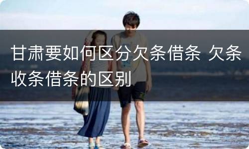 甘肃要如何区分欠条借条 欠条收条借条的区别