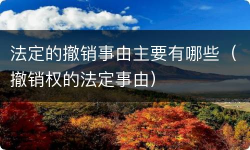 法定的撤销事由主要有哪些（撤销权的法定事由）