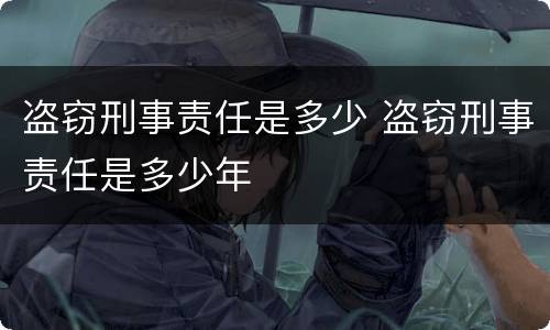 盗窃刑事责任是多少 盗窃刑事责任是多少年