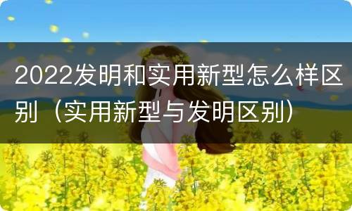 2022发明和实用新型怎么样区别（实用新型与发明区别）