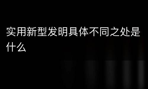 实用新型发明具体不同之处是什么