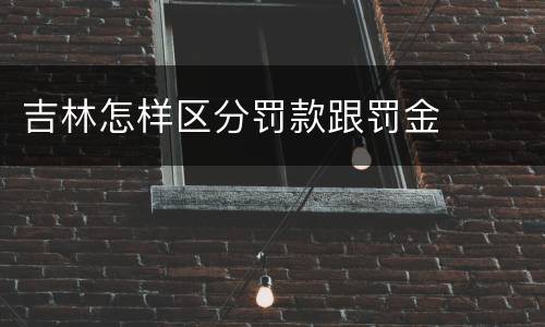 吉林怎样区分罚款跟罚金