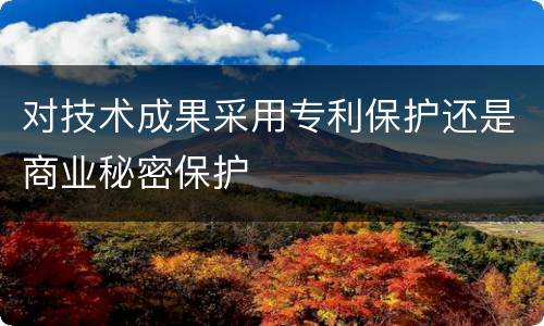 对技术成果采用专利保护还是商业秘密保护