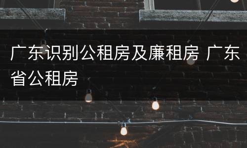 广东识别公租房及廉租房 广东省公租房