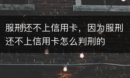 服刑还不上信用卡，因为服刑还不上信用卡怎么判刑的
