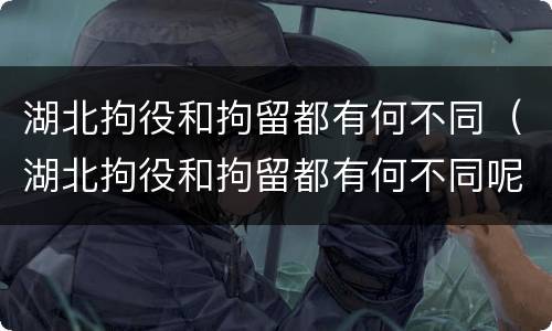 湖北拘役和拘留都有何不同（湖北拘役和拘留都有何不同呢）