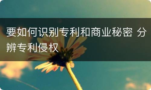 要如何识别专利和商业秘密 分辨专利侵权