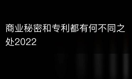 商业秘密和专利都有何不同之处2022