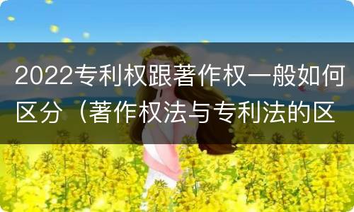 2022专利权跟著作权一般如何区分（著作权法与专利法的区别）