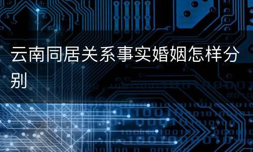 云南同居关系事实婚姻怎样分别