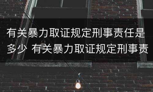 有关暴力取证规定刑事责任是多少 有关暴力取证规定刑事责任是多少年