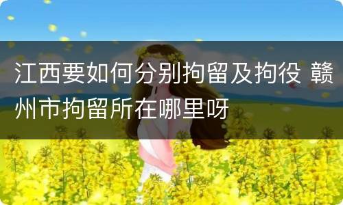 江西要如何分别拘留及拘役 赣州市拘留所在哪里呀