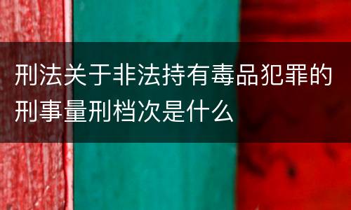 刑法关于非法持有毒品犯罪的刑事量刑档次是什么