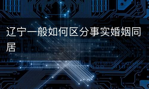 辽宁一般如何区分事实婚姻同居